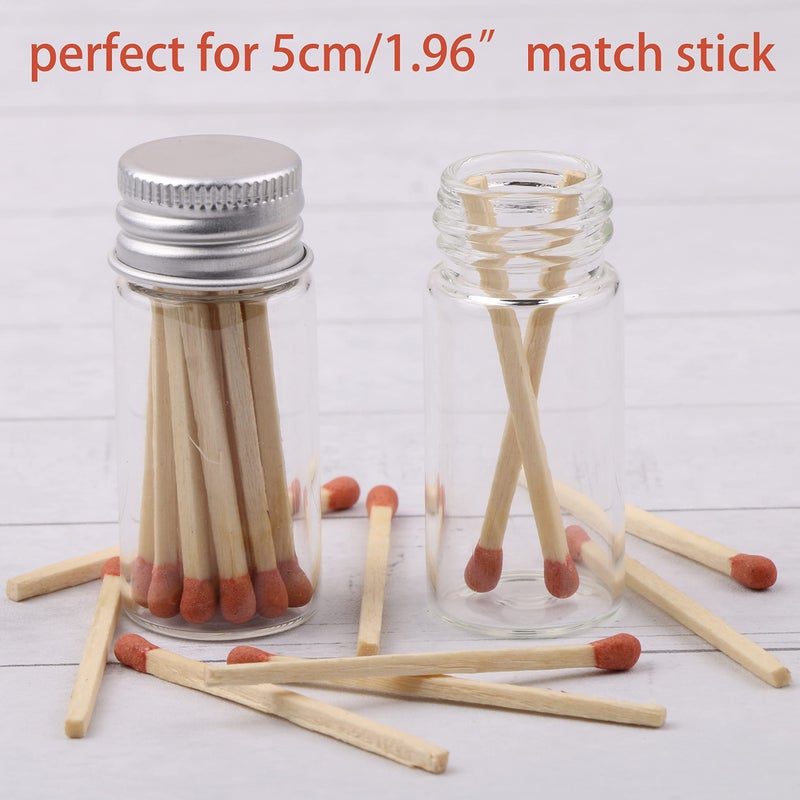 MaxMau 24 Sets 10ml Glass Vials Small Bottles Mini Tiny Jars with Aluminum Screw Caps Sealed Top Metal Lids Cover Clear Message Sample Bottle Storing Beads Wedding Favors Decorations DIY Crafts - Image 5